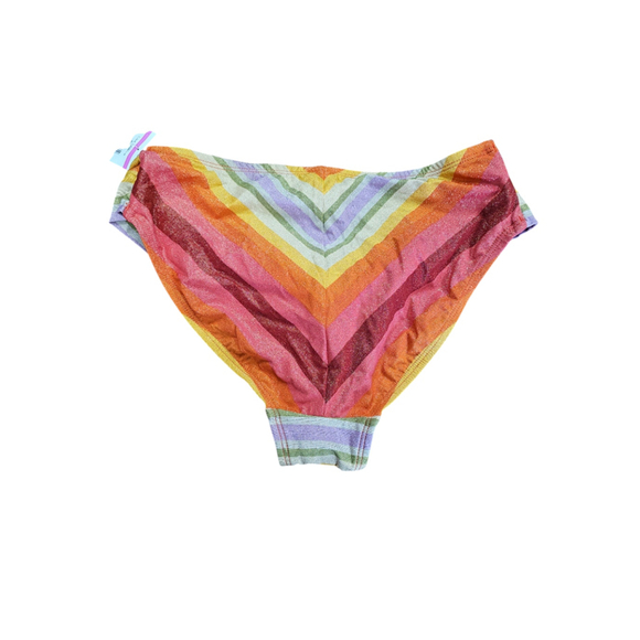 NWOT Robin Piccone Shiny Rainbow Bikini Bottom Sz L - Picture 7 of 8